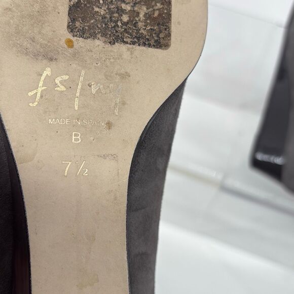 French Sole FS/NY Womens Flat Wedge Shoes Scalloped Grey Suede Patent Dots size‎ - Picture 8 of 8